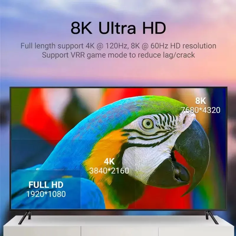 HDMI 2.1 Fiber Optic Cable 48Gbps DSC 8K 60Hz 4K 144Hz eARC HDR HDCP 2.2 2.3 for Apple TV Box Projector Ps5/4 RTX RX Hdmi Cable