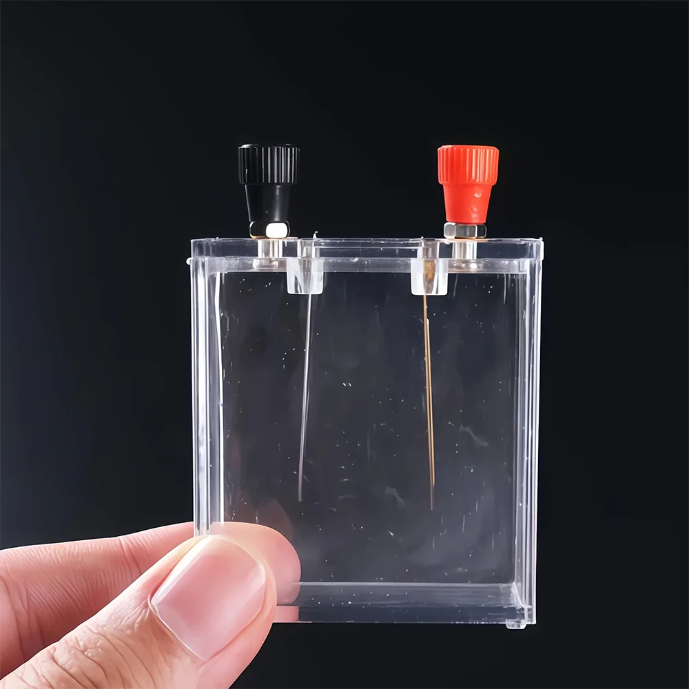 1 ensemble de boîtes d'expérimentation pour la production d'électricité à l'eau salée, kit d'expérimentation d'électrolyse de l'eau salée - récipient transparent, fils d'électrodes - expériences de chimie et de physique