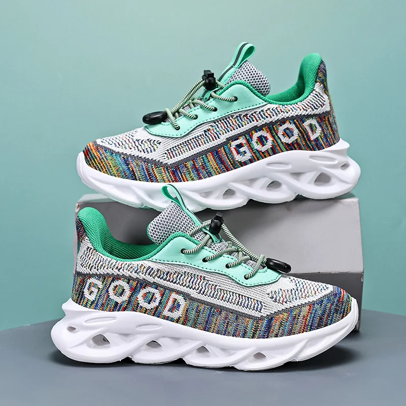 

Spring Summer Fashion Children's Running Shoes Breathable Weaving Sports Shoes Boys Trainers Platform Outdoor Sneakers Kids 2026
