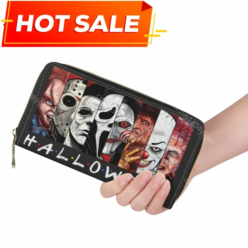 Horror Movie Killer Friend Print Wallet Trendy New Ladies Leather Luxury Long Wallet High Quality Card Holder Purse