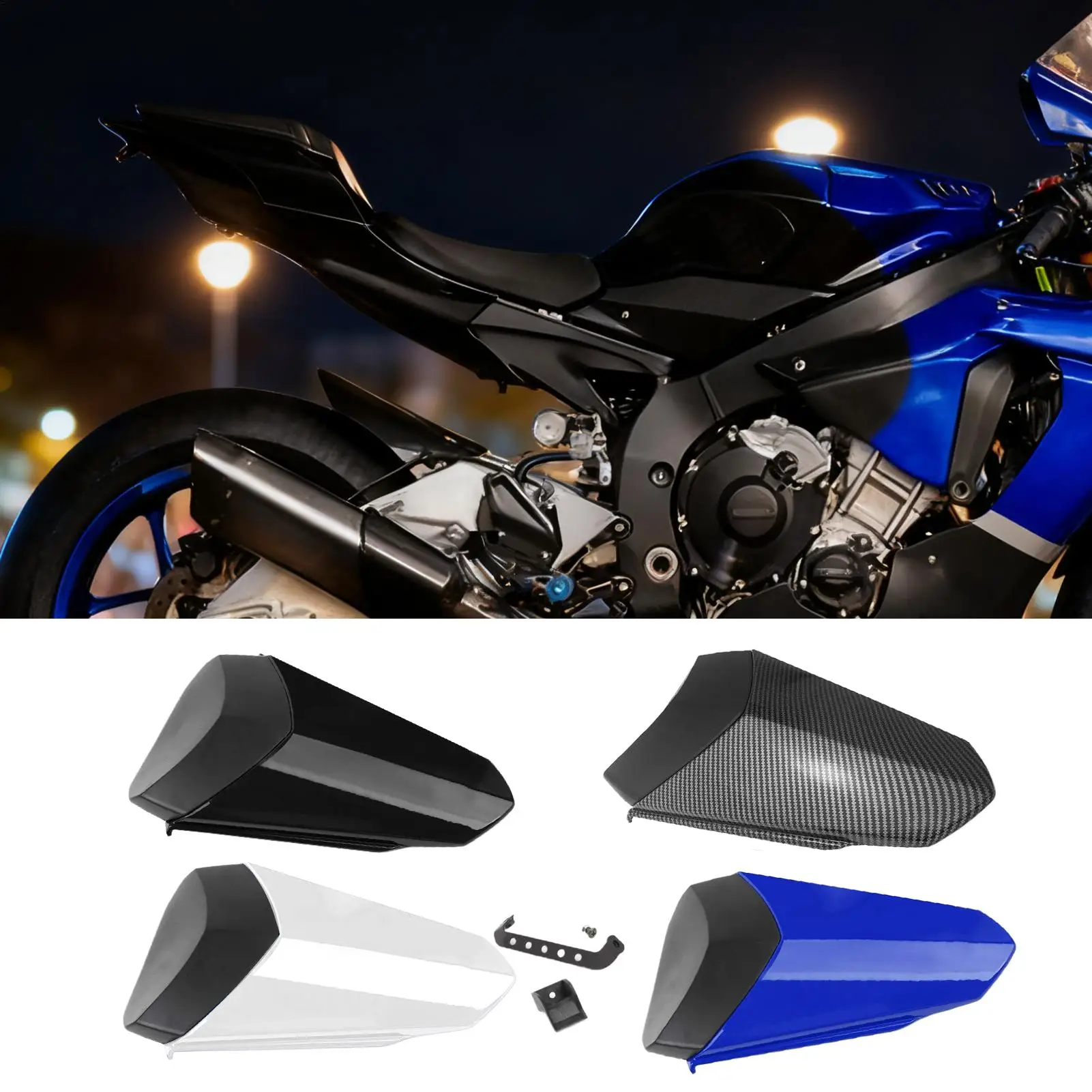 

Motorcycle Tail Cover Replacement Seat Cowl Rear Fairing Protector, Passenger Backseat Cover, Plastic Modification Accessories