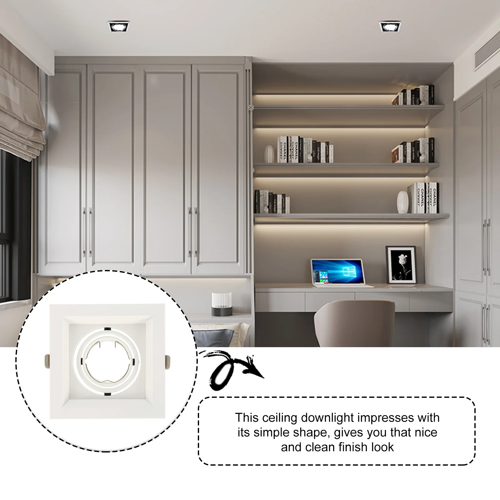 

1Pcs Spotlight Trim Ring Adjustable Ceiling Light Mount Shell Compatible Mr16 Fixture Recessed Light Holder for Kitchen