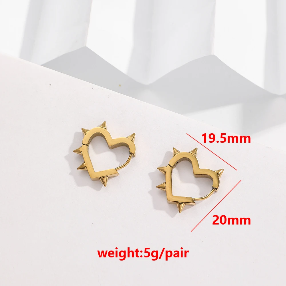 BenS Stainless steel earrings woman Prickly Heart small hoop earrings Round huggies earrings fashion jewelry wholesale  E67