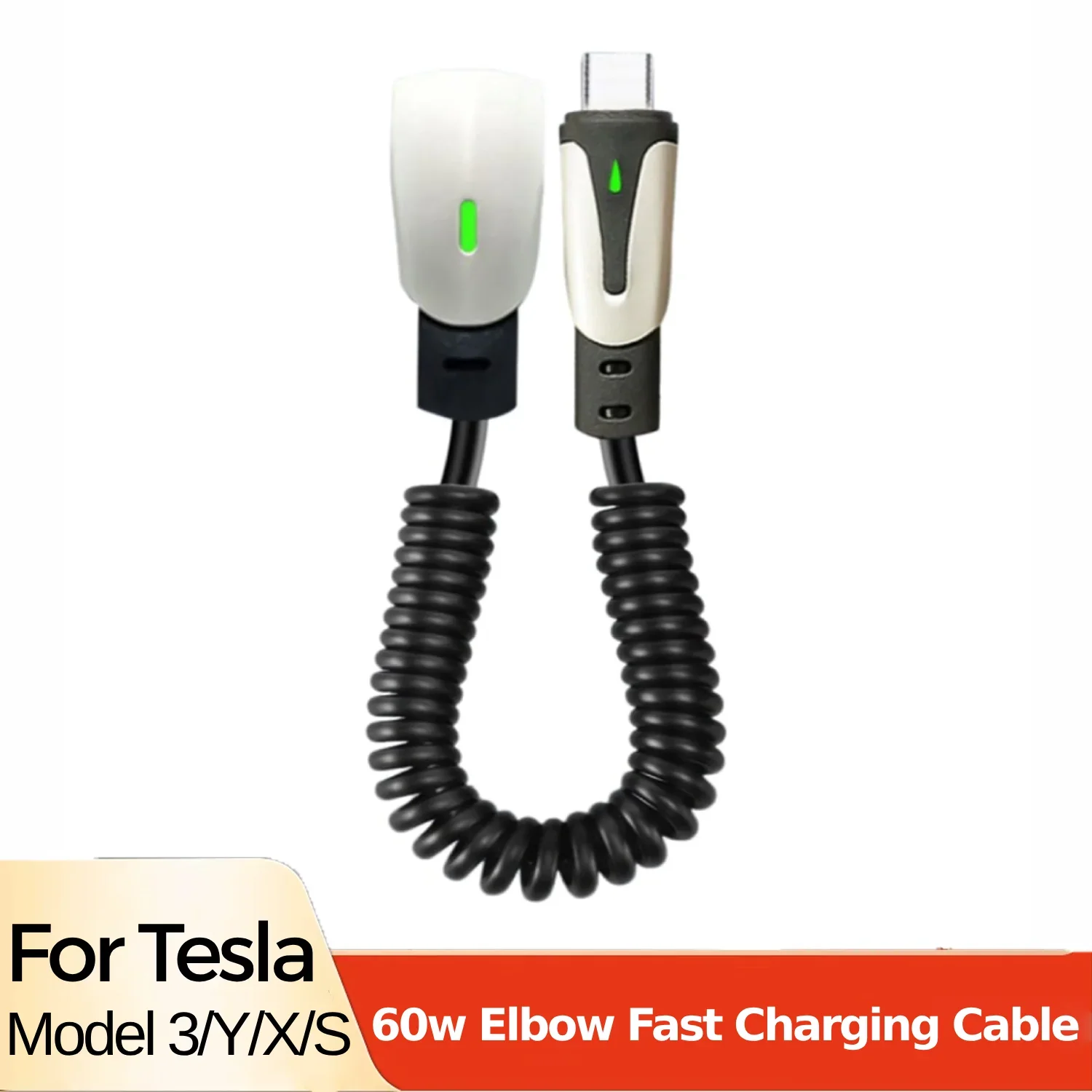 For Tesla CarPlay USB C to Type C PD 60W Super Fast Charging Cable For iPhone 15 Pro Max Samsung Galaxy S24 Model Y 3 X S Series