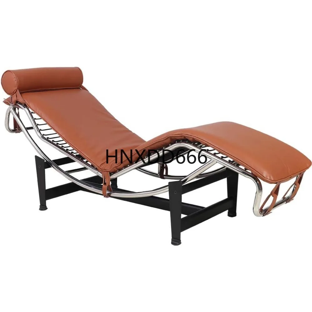 

Corbusier Lc-4 Style Replica Lounge Chair Brown Leather Mid Century Modern Living Room Furniture