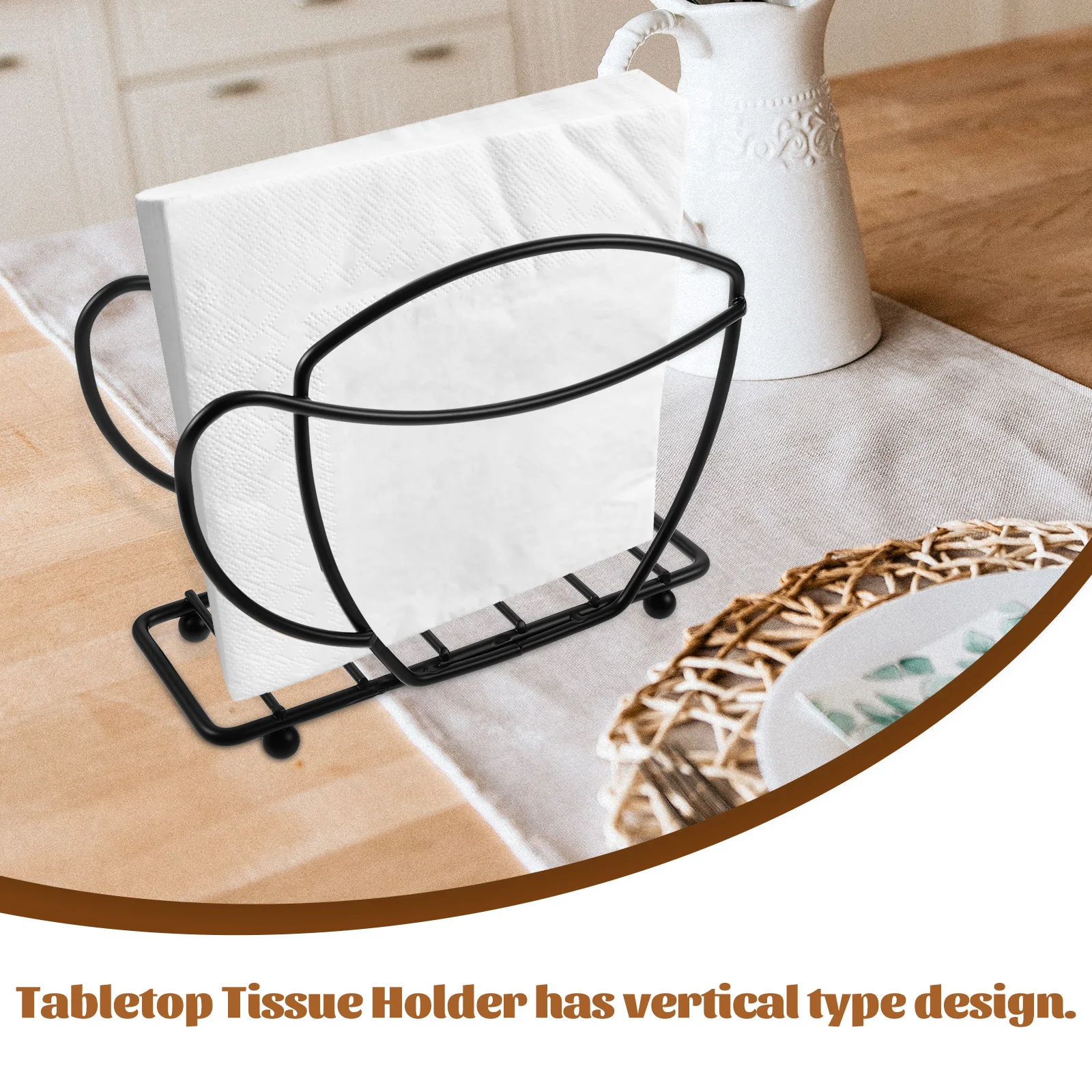 

Coffee Cup Shaped Napkin Holder Freestanding Tissue Dispenser for Home Hotel Restaurant Practical Paper Towel Rack Black