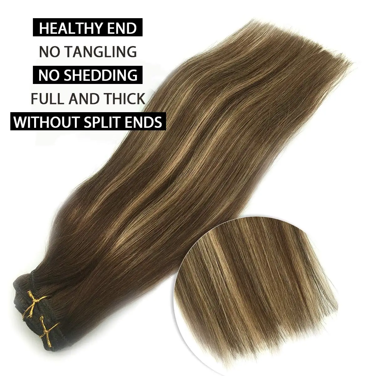 كليب في الشعر البشري أومبير الذهبي شقراء Balayage آلة غير مرئية ريمي مستقيم الطبيعية كليب على الشعر 75G-85G 5 قطعة/المجموعة #3