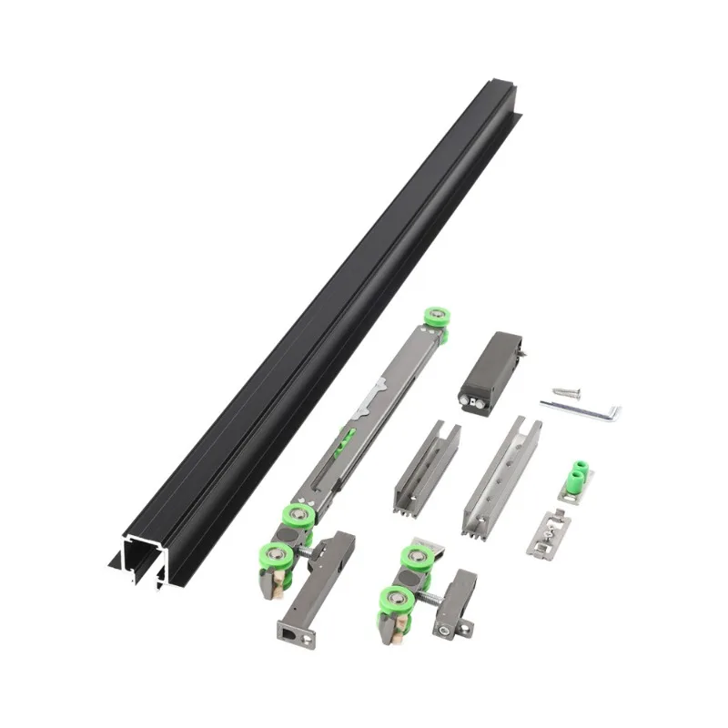 For  linear track press elastic pocket door hanging wheel hardware accessories buffer hidden hanging sliding door guide rail