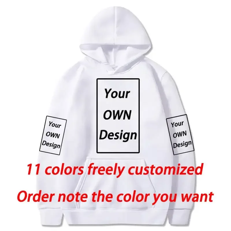 

New Custom Hoodies Tshirts for Men Women DIY Logo Manga Print Men's Clothing Customized Loose Casual Sweatshirt Hoody 11 Colors