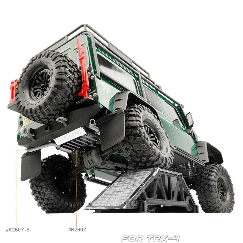 Simulation Vehicle Undercarriage Auxiliary Fuel Tank Exhaust Pipe Rear Spare Fuel Tank for 1/10 RC Crawler Car Traxxas TRX4 DIY