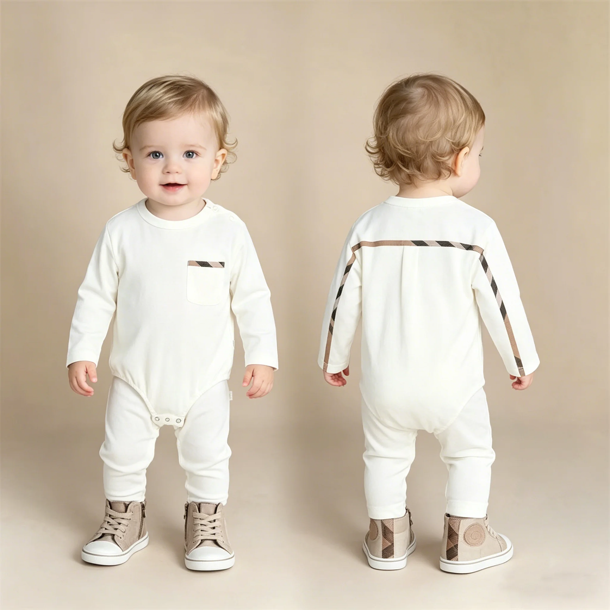 秋新生児キッズベビーガールズボーイズ長袖甘い無地プリンセスロンパース幼児新しい女の赤ちゃんロンパース服