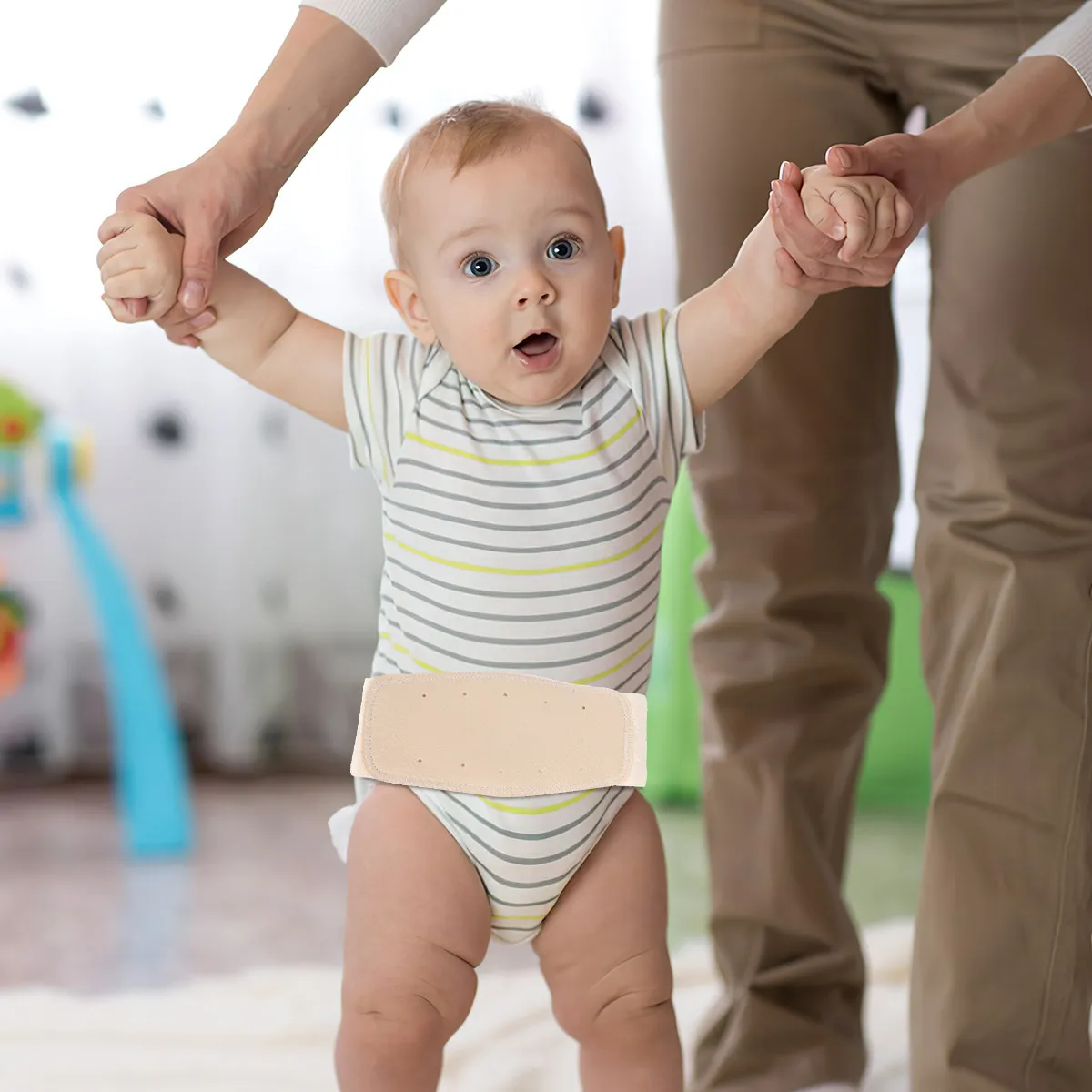 Umbilical Hernia Belt Infant Cotton Material Soft Elastic Waist Support Belly Band Navel Band Hernia Belt Newborn Baby