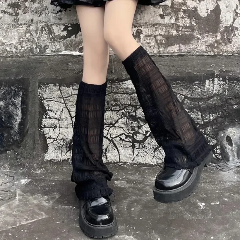 Y2k Leg Warmers JK Japanese Style Mesh Lace Socks Stockings Women Lolita Girls Kawaii Cute Knee Socks Leg Warmer Sun Protection