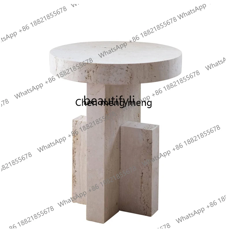 

Угловой столик из натурального мрамора, журнальный столик, дизайнерская вилла, прикроватное кресло для отдыха, боковое отверстие, каменный приставной столик