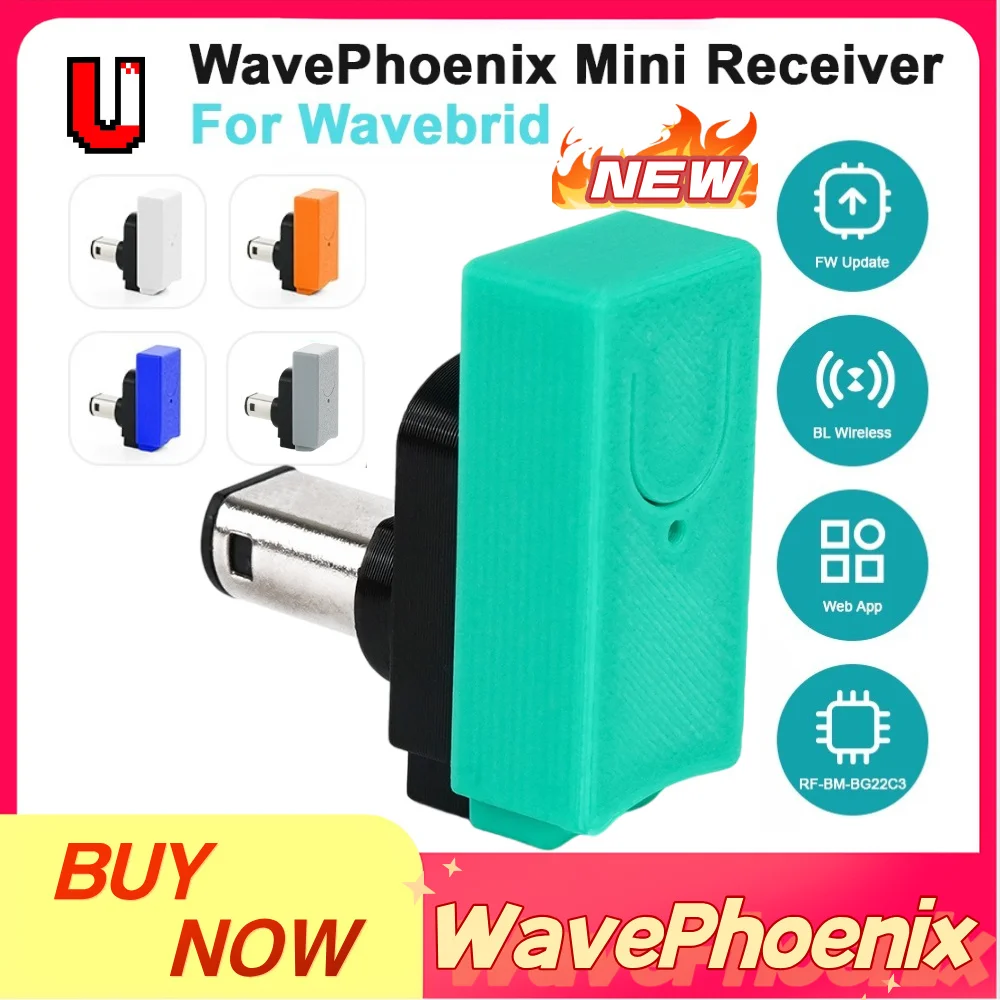 Receptor inalámbrico WavePhoenix para el controlador Nintendo WaveBird - Compatible con GameCube y Wii (RVL-001)