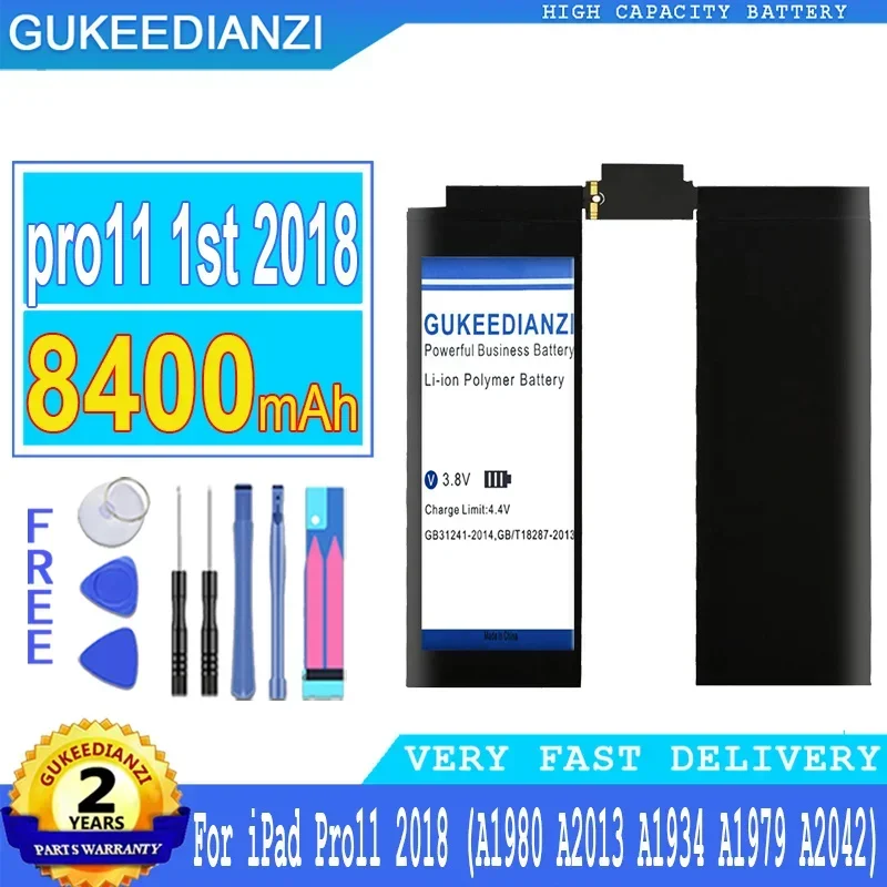 

Сменный аккумулятор GUKEEDIANZI для iPad Pro 11 2018 A1980/A2013/A1934/A1979/A2042 2020/A2228/A2230/A2231, 1-й 2-й, 2-й