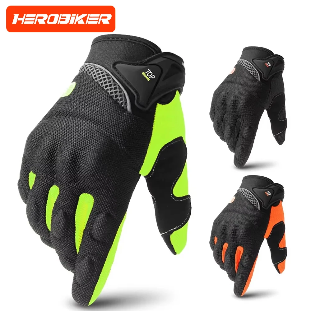 

Motorbike Breathable Racing Glove Motorcycle Full Finger Gloves Motocross Motorbike Breath Mesh Touch Screen Racing Glove