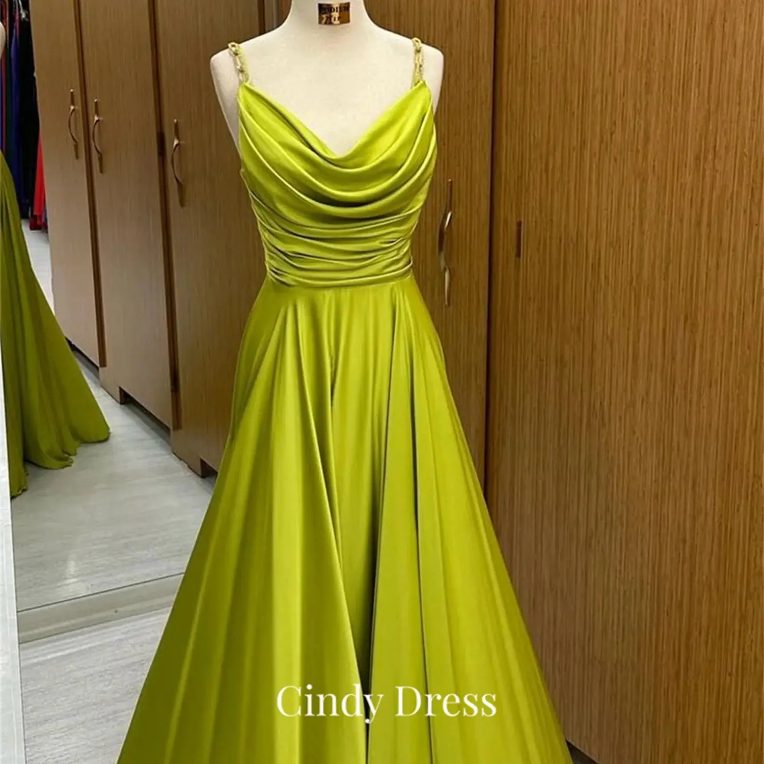 

Cindy Green A-line Satin Gala Dress Woman Quinceanera Dresses Prom Elegant Formal Party Women Luxury Evening 2023 Gown Saudi New