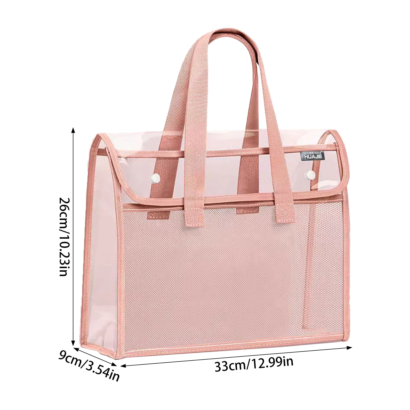 مجلد محمول باليد ذو سعة كبيرة وشفاف مقاوم للماء، جيب ملف ذاتي اللصق يحمل حقيبة تعليمية للوازم المكتبية #6