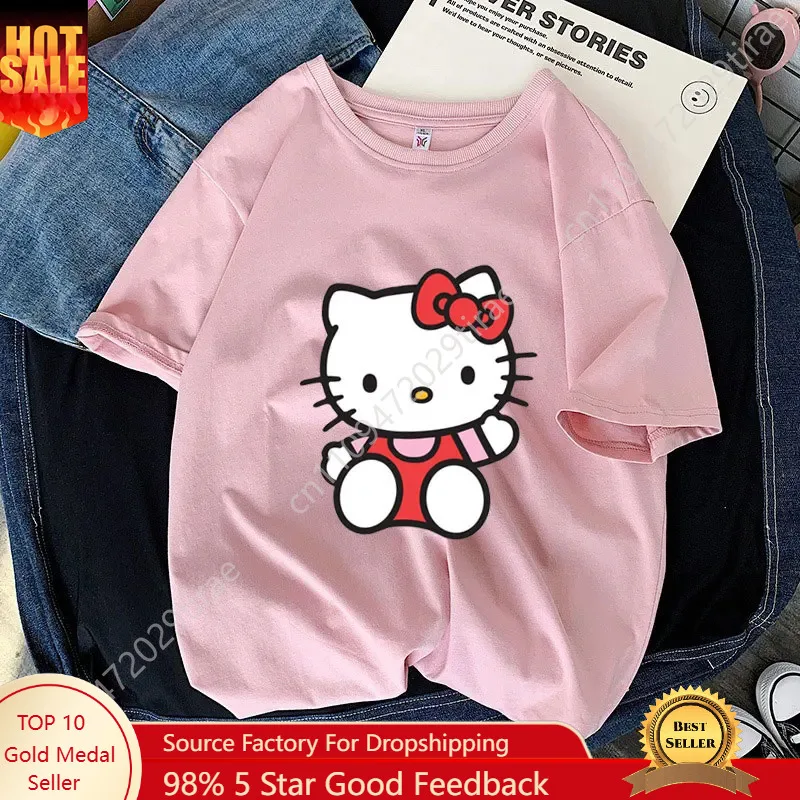 

Sanrio Hello Kitty Short Sleeve Tee Iconic Design for Casual Wear, Comfortable Stylish Perfect for Everyday Outfits