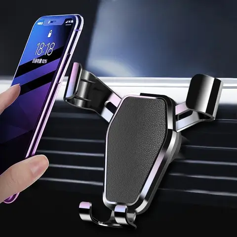 중력 자동차 홀더 전화 공기 환기 클립 마운트 모바일 셀 스탠드 아이폰 13 12 Xiaomi 삼성 전화에 대한 스마트 폰 GPS 지원