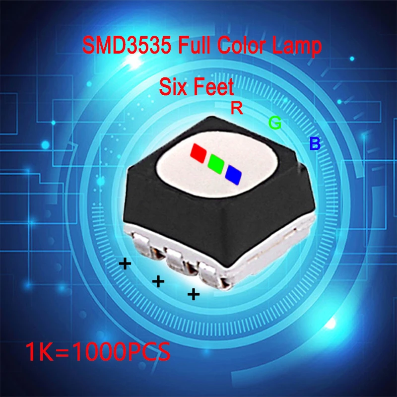 1000 pcs ,SMD3535 full color LED lamp of six feet used for LED display maintenance，Outdoor RGB components for display