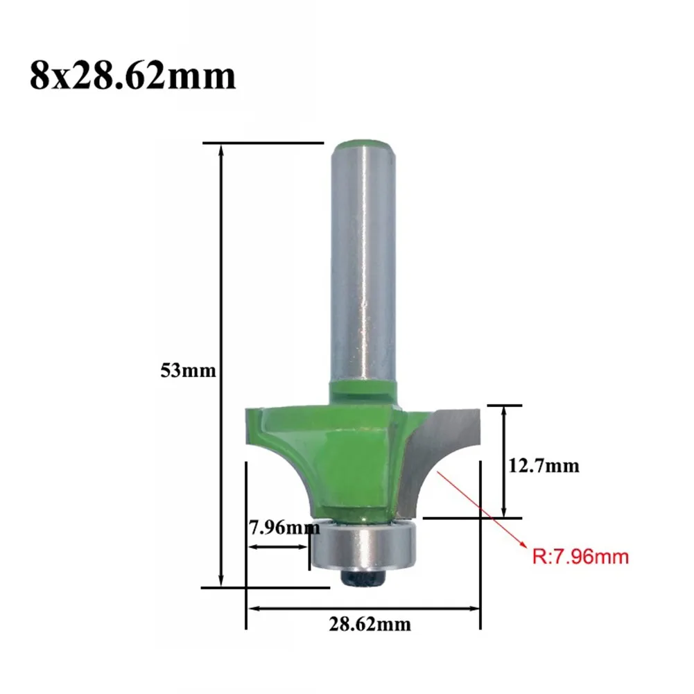 8mm Woodworking Milling Cutter Router Bit Build-up & Heat Resistant Coating Corner Rounding End Mill Round Over Easy Use