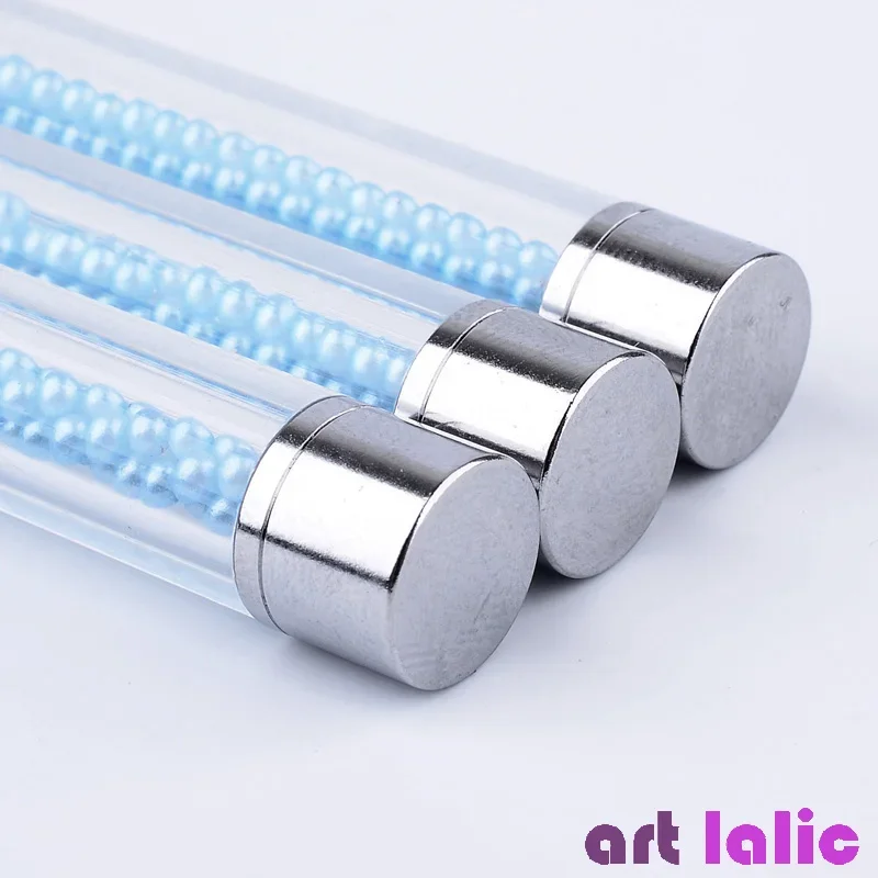 Blue Pearl Rhinestone Acrylic Nail Art Pen UV Gel Brush 3D Painting Drawing Liner Professional Manicure Tool for Nail Artistry