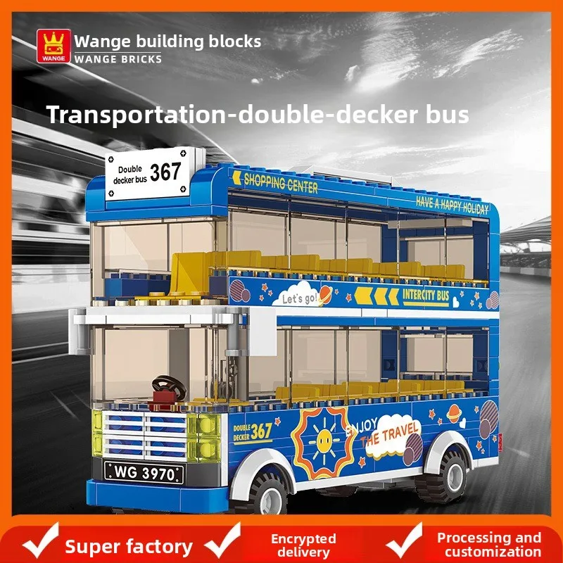 

City Transport Double-Decker Bus Micro Block | Kids DIY Assembly Toy | Educational Public Bus Compatible Building Bricks