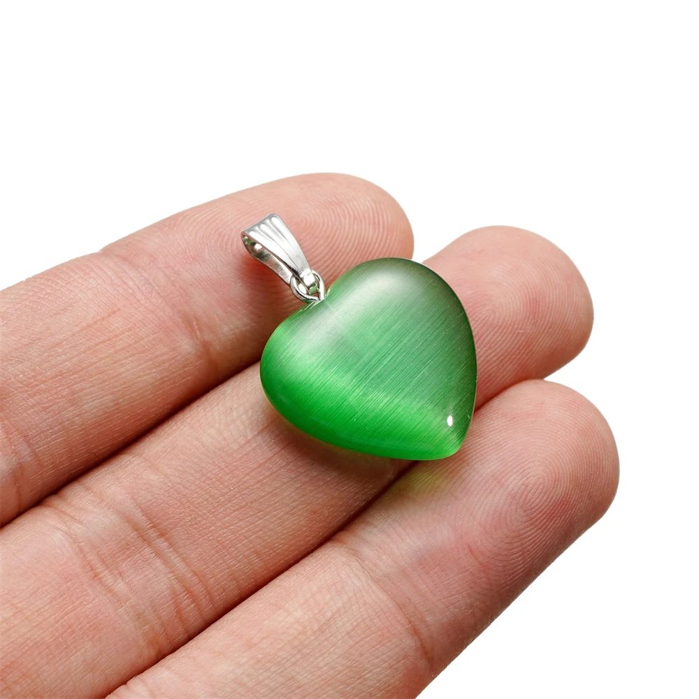1Pcs/Lot 20*22.3mm Glass Heart Shape Loose Pendant For DIY Bracelet Necklace Earrings Charms Jewelry Making Accesories
