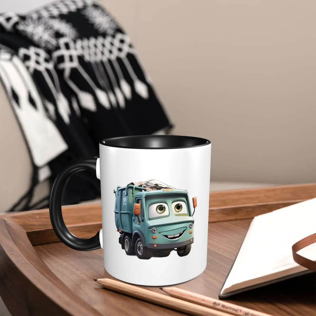 

Trash Truck For Children Mug Funny Ceramic Coffee Cups Tea Mugs Milk Cup Drinkware Gift for Woman Man