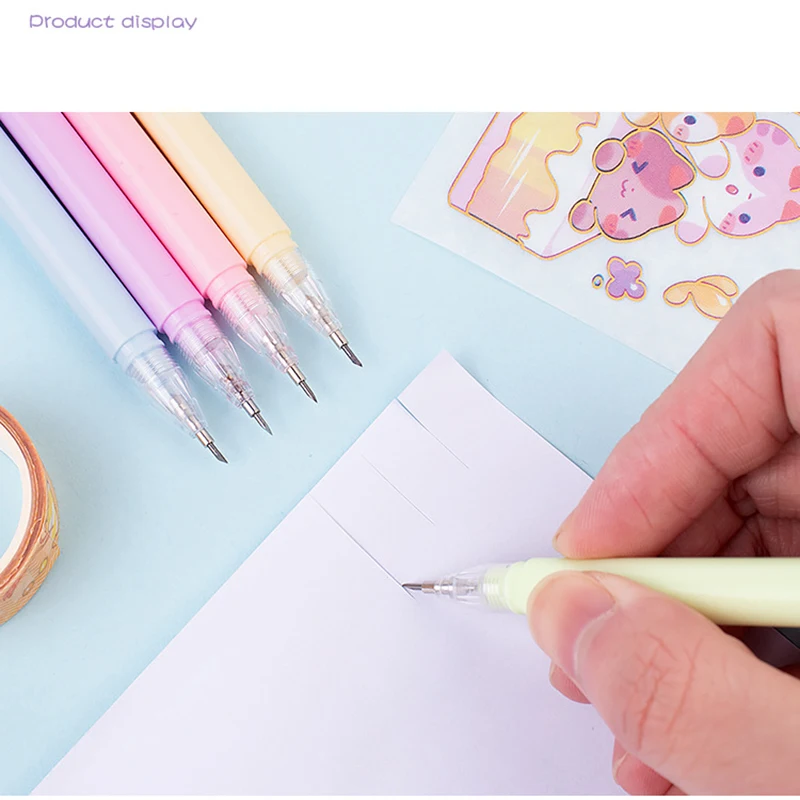 Double-Headed Glue Pen Precision Cutter Express Box Knife Paper Cutting Tool Craft Tools Journal Sticker Washi Tape Cutter