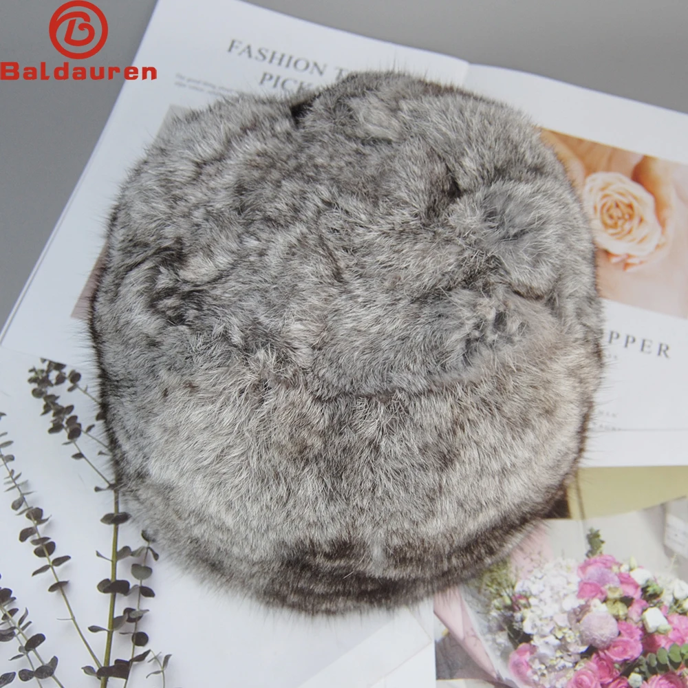 

New Winter Outdoor Real Rabbit Fur Hat Natural Quality Unisex Rabbit Fur Cap Women Men Warm Full Pelt 100% Real Rabbit Fur Hats