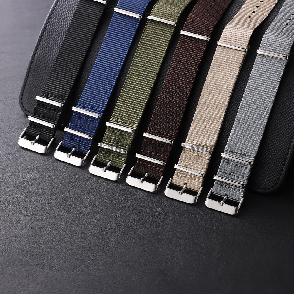 Premium High Density Durable Fabric Braid Nylon Watch Straps 18mm 20mm 22mm Soft Nylon Watch Bands Sport Wristband Accessories