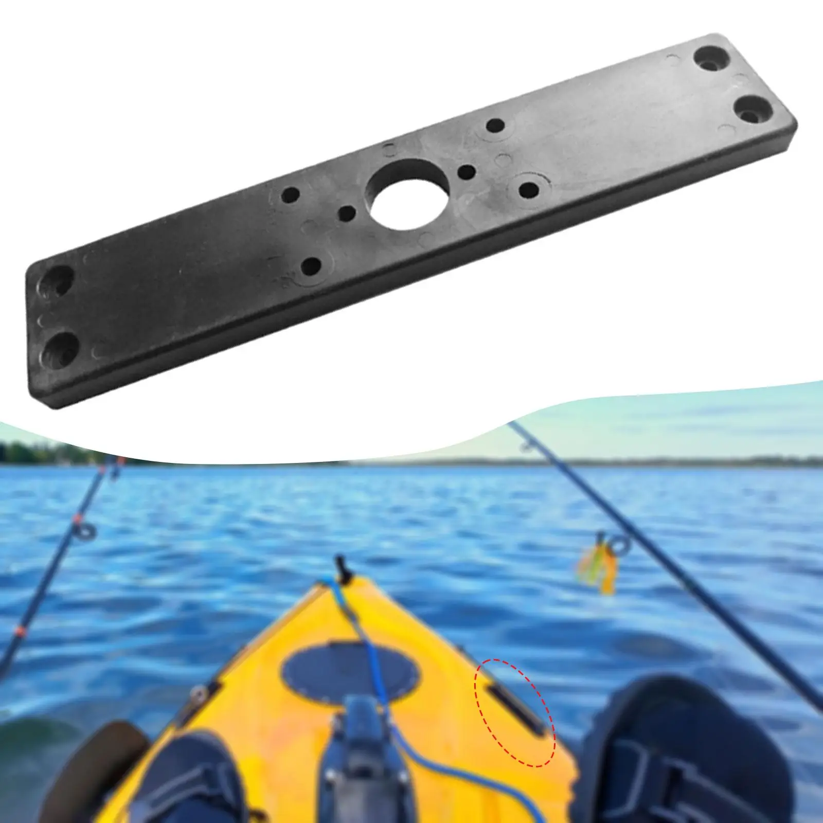 

Трек для каяка, удобное практичное универсальное боковое крепление, прочное 11,1-дюймовое оборудование для держателя удочки, стойка для держателя удочки