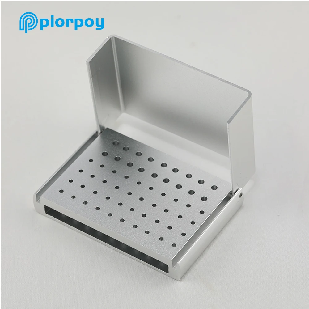 PIORPOY Dental 58 Holes Burs Holder Disinfection Box Dentistry High and Low Speed Handpiece Drills Block Dentist Lab Tools