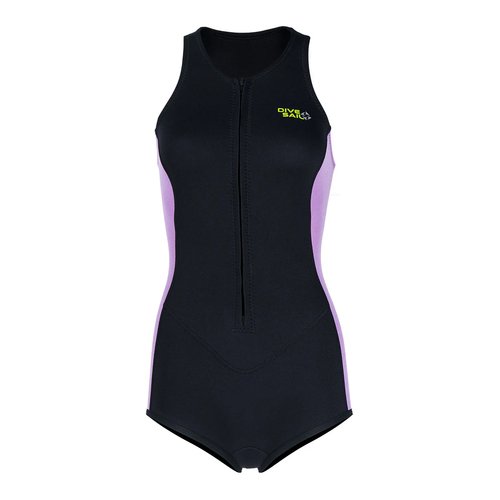 Women One Piece 2mm Neoprene Swimsuit Sleeveless Front Zipper Athleltic Swimsuit Diving Wetsuit Snorkeling Kayaking Surfing
