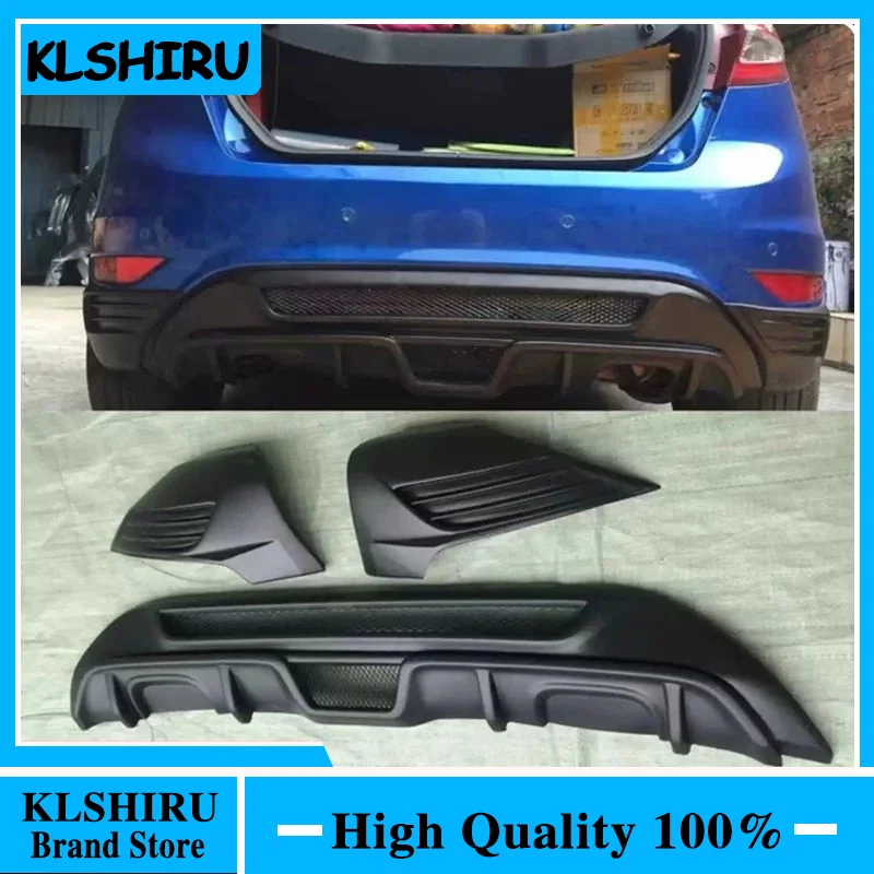 ST Style ABS Matt Black Rear Bumper Lip Diffuser Apron Splitter Spoiler for Ford Fiesta MK7 2008-2013 Car Accessories