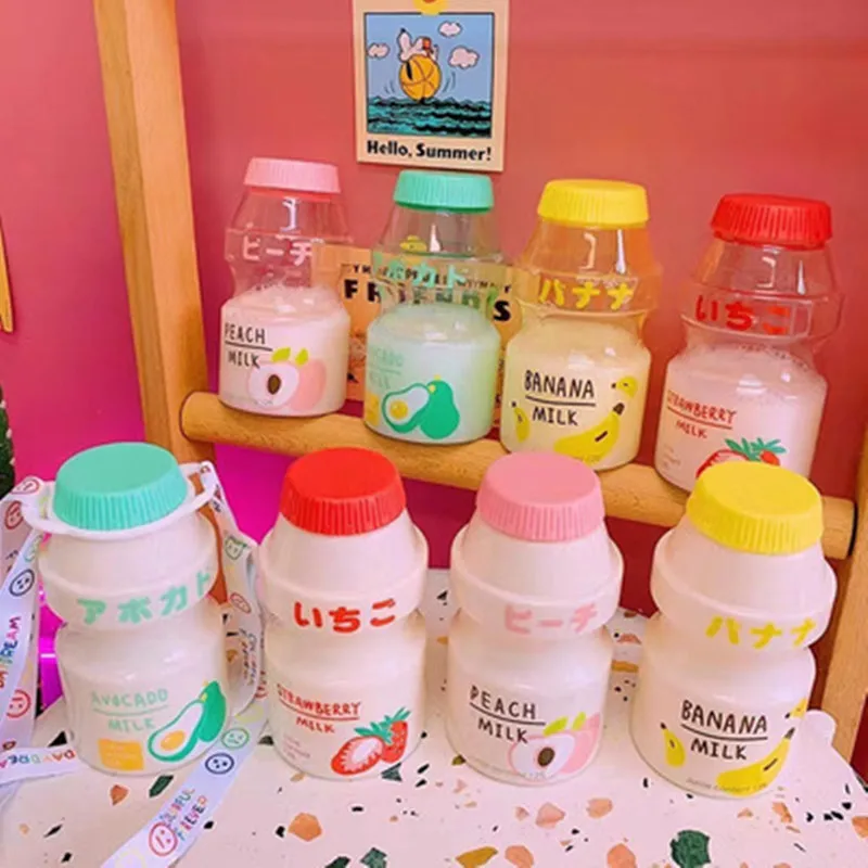 480ml Cold Drink Water Bottle Tour Drinking Bottles Yakult Shape Cute Kawai Milk Carton Shaker Cup for Kids/Girl