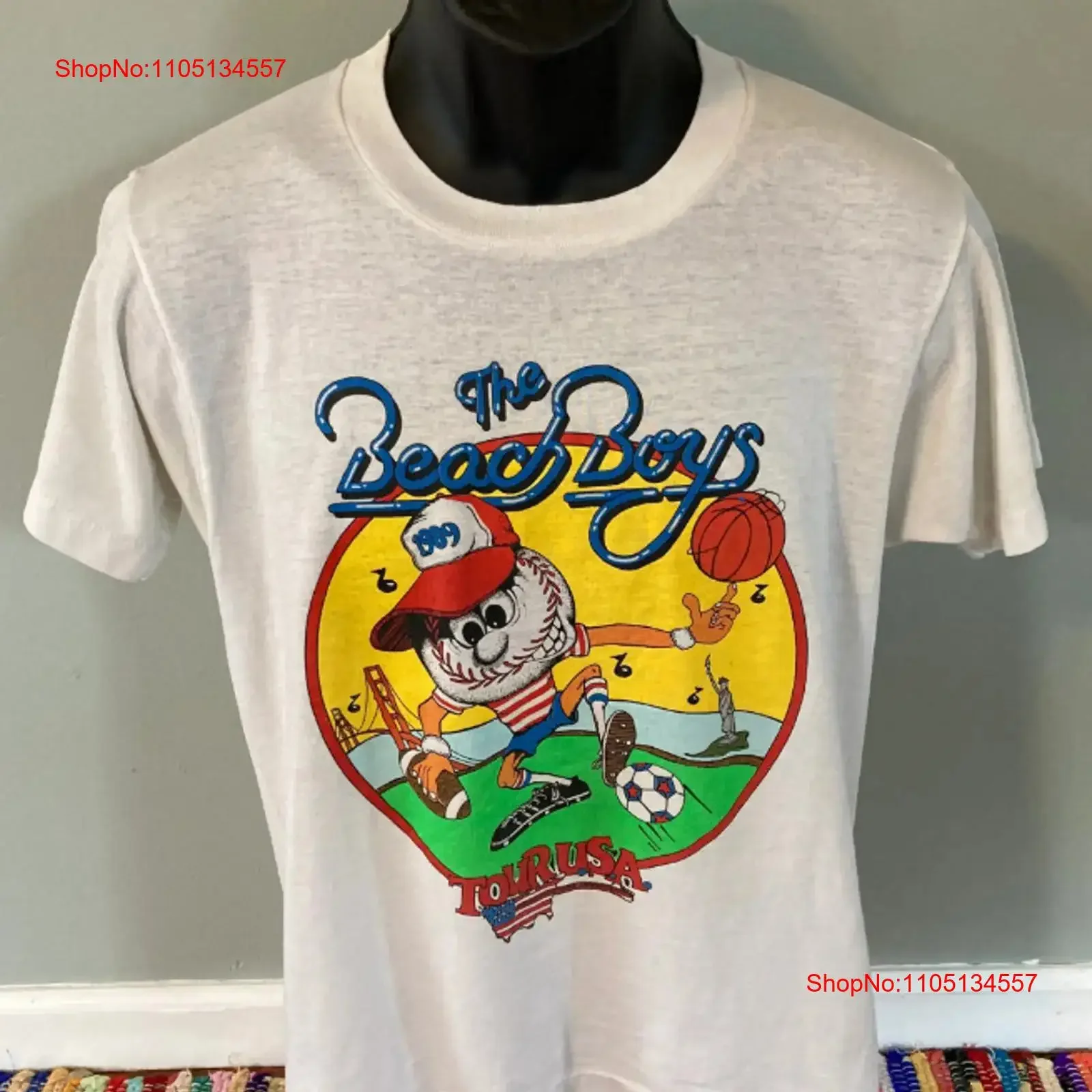 تي شيرت VTG 1989 the Beach Boys USA Tour مقاس S 5XL ملابس مصممة عتيقة مغسولة غير رسمية مريحة أوم ممتدة أنيقة #1