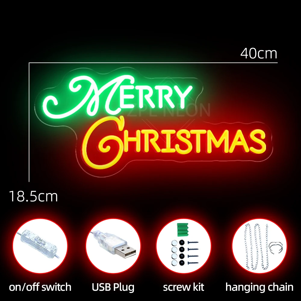 Christmas Lightings Neon Signs Merry Christmas Decor House Room Bedroom Decor Wall Hanging Noen Lights Led Signs New Year Gift