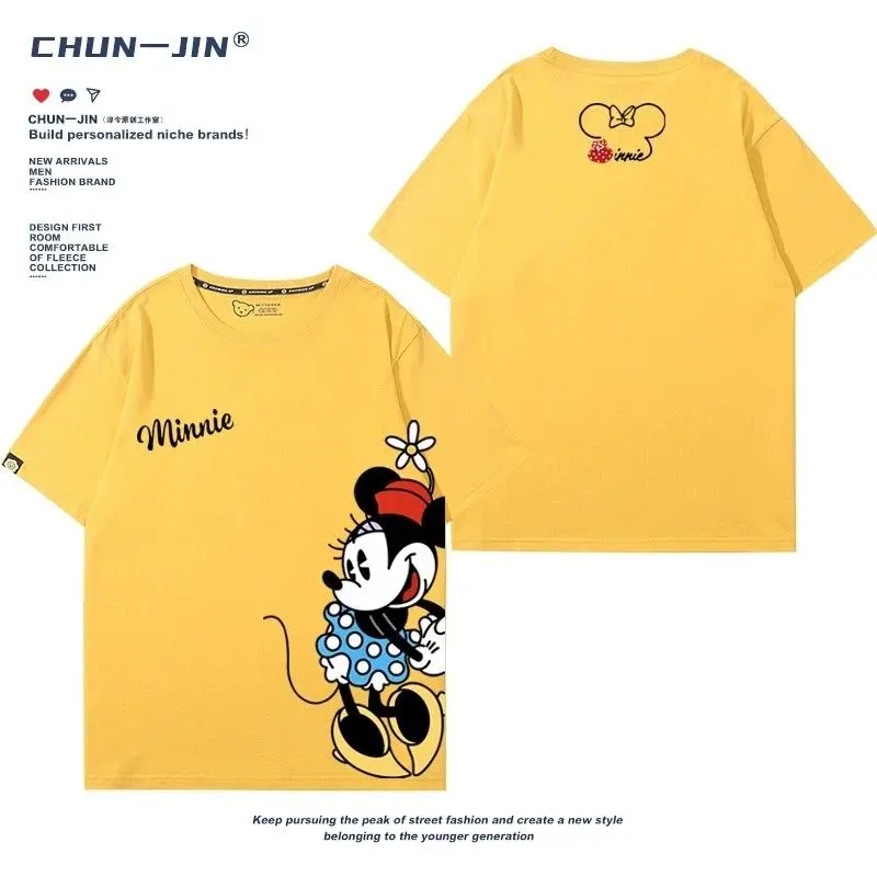 

sweatshirt mickey disneyland paris Cartoon Mouse Short Sleeve T-shirt Unisex Couple Parent-Child Matching Loose Casual Toppetite