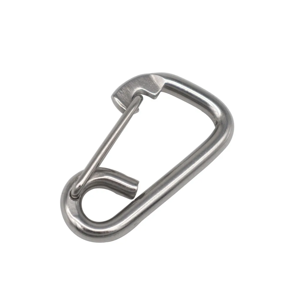 1PC Spring Snap Hook 304 Stainless Steel Heavy Duty Carabiner Clip Diving Hook Safety Connection Buckles for Camping Hiking