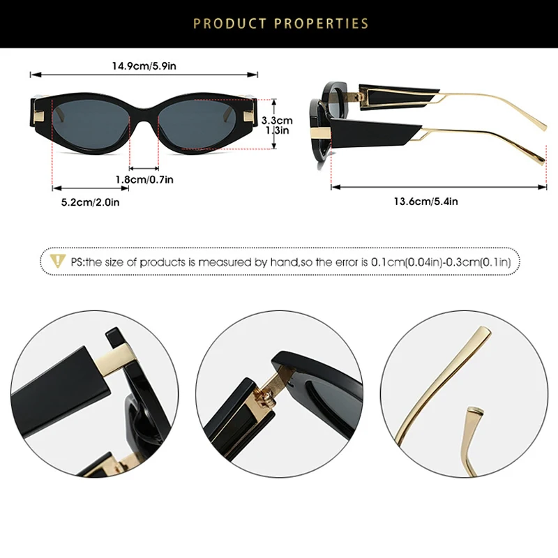 JNPCXI جديد Ins شعبية موضة عين القط النظارات الشمسية النساء ظلال UV400 الرجعية الرجال البيضاوي عدسة فاسق نظارات شمسية