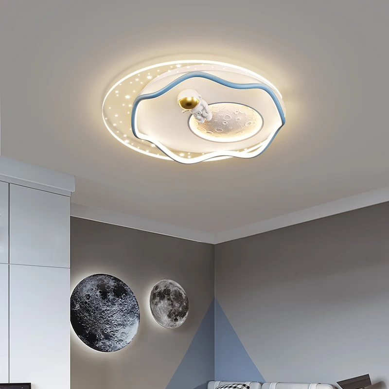 modern space astronaut led ceiling lights para criancas quarto desenhos animados estrela terra lua lustre para menina criancas bebe decor lamp menino quarto 01