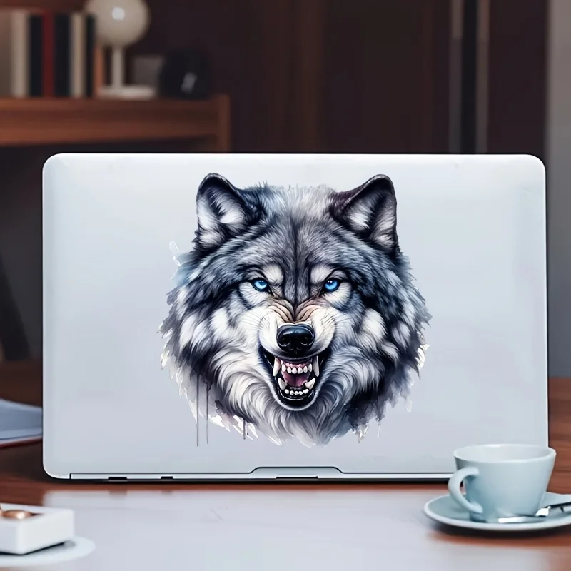 1PC 늑대 머리 디자인 자동차 오토바이 스티커, 트렌디한 데칼, 눈에 띄는 차량 동물 스티커