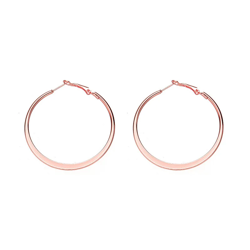 1 Paar Herren Damen Roségoldfarbene Creolen 2 mm 316L Edelstahl 30/40/50/60 mm IP-Beschichtung Kein Verblassen Allergiefrei – Detail 3