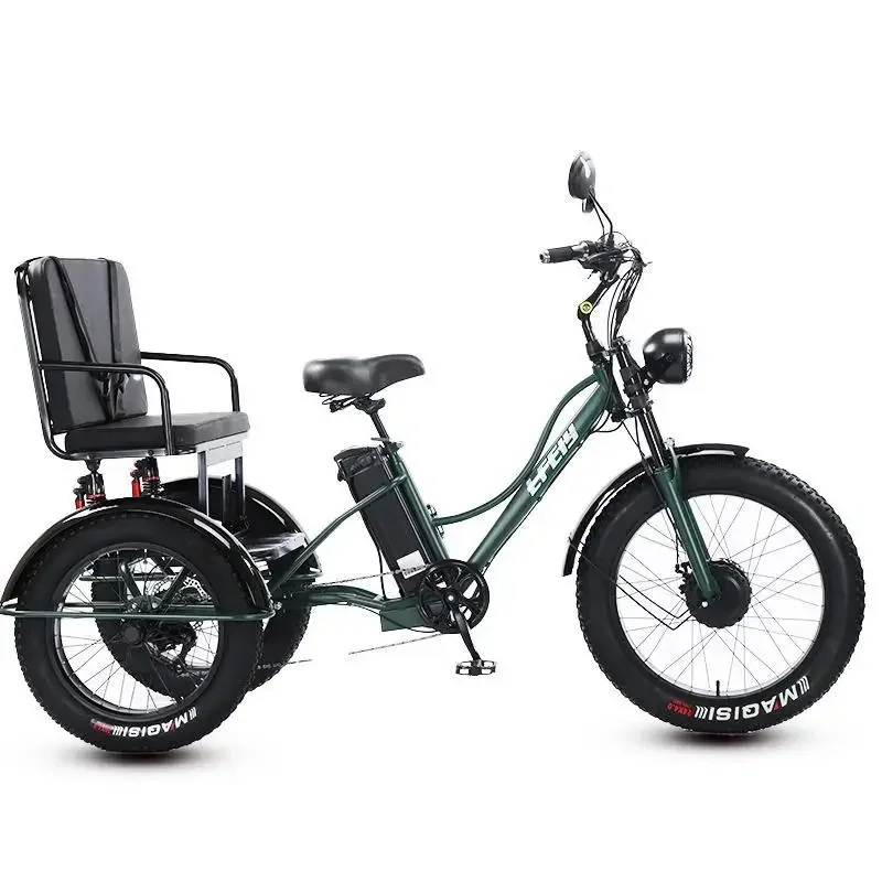 Electric power tricycle 24 inch fat tire pedal tricycle