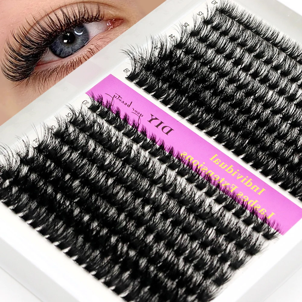 

280Pcs Fluffy Thick Eyelash Clusters D/DD Curl Wispy Individual Lashes 60+80+100 Mix natural Eyelash Extensions False Eyelashes