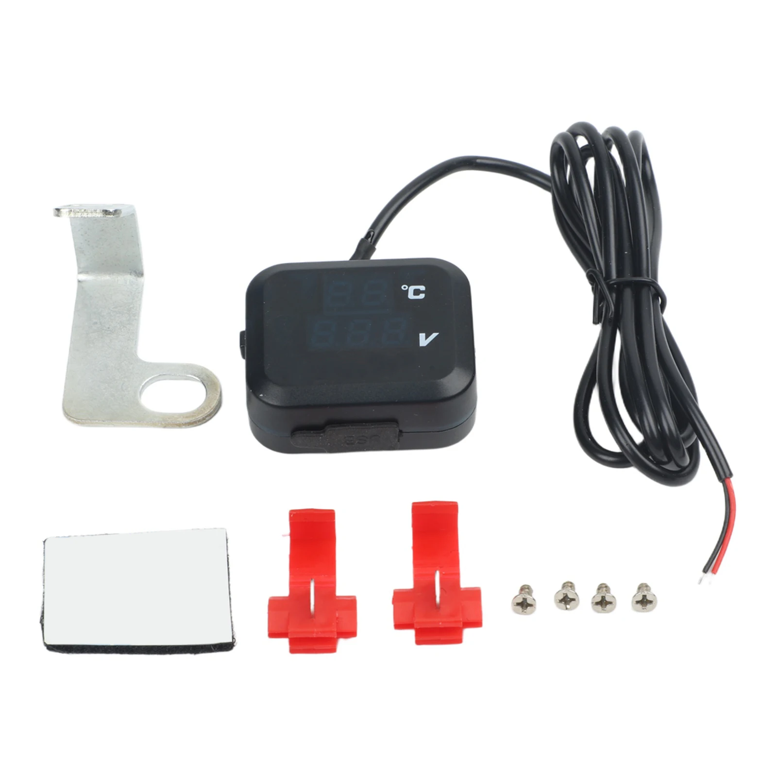 Motorcycle Adventure Digital Temperature Meter Temperature Monitoring Indicator Blue-red Improved Electronic Meter